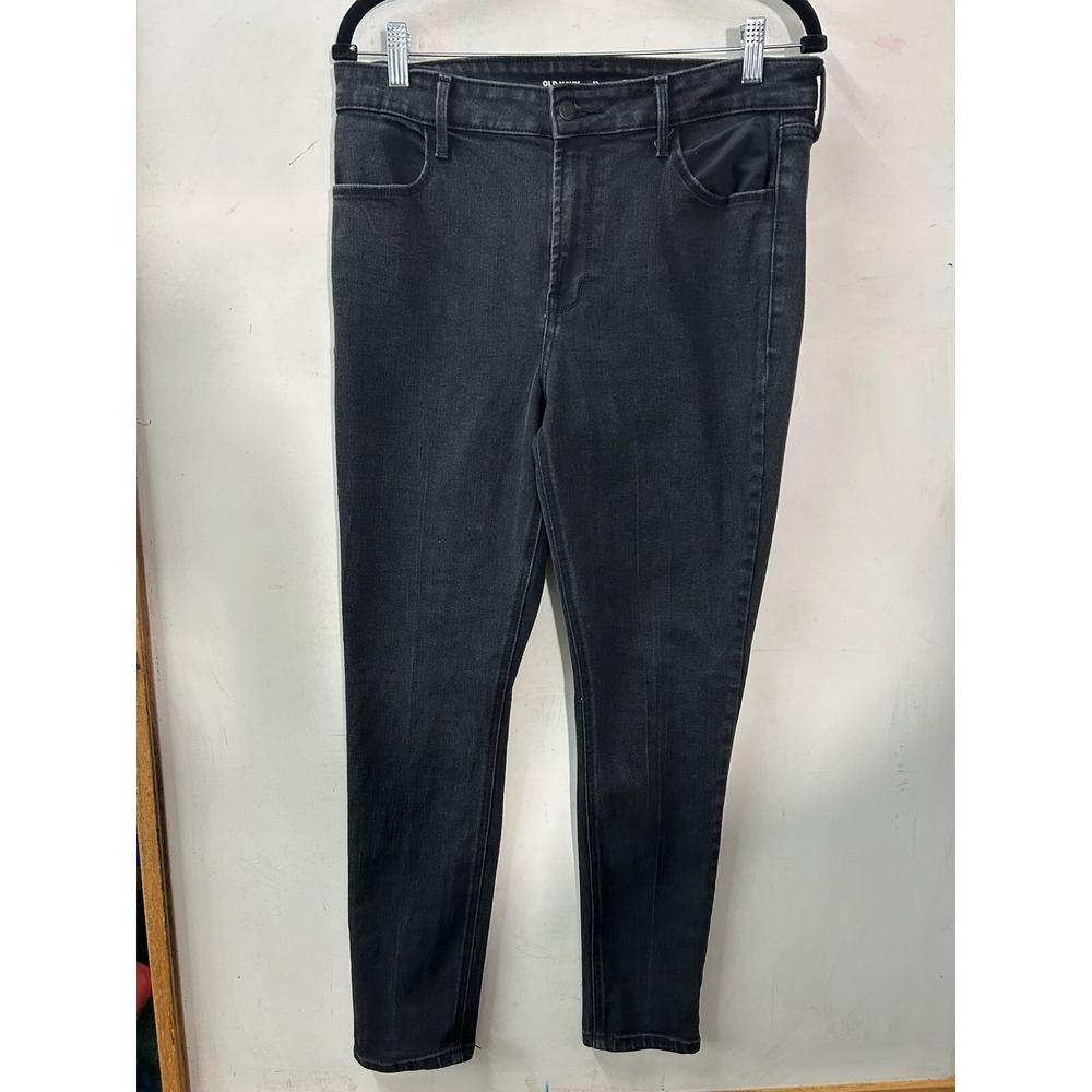 Old Navy Rockstar Super Skinny High Rise Size 12 Black Denim Jeans Emo Goth‎
